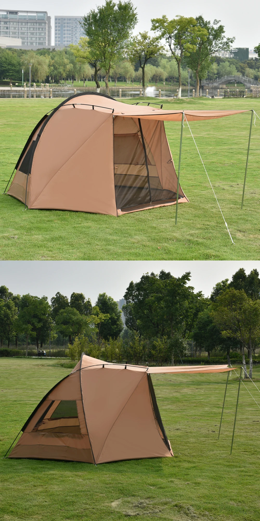 最佳选择 190t 涤纶 pa 涂层 uv30   防水大型高品质登山户外野营帐篷