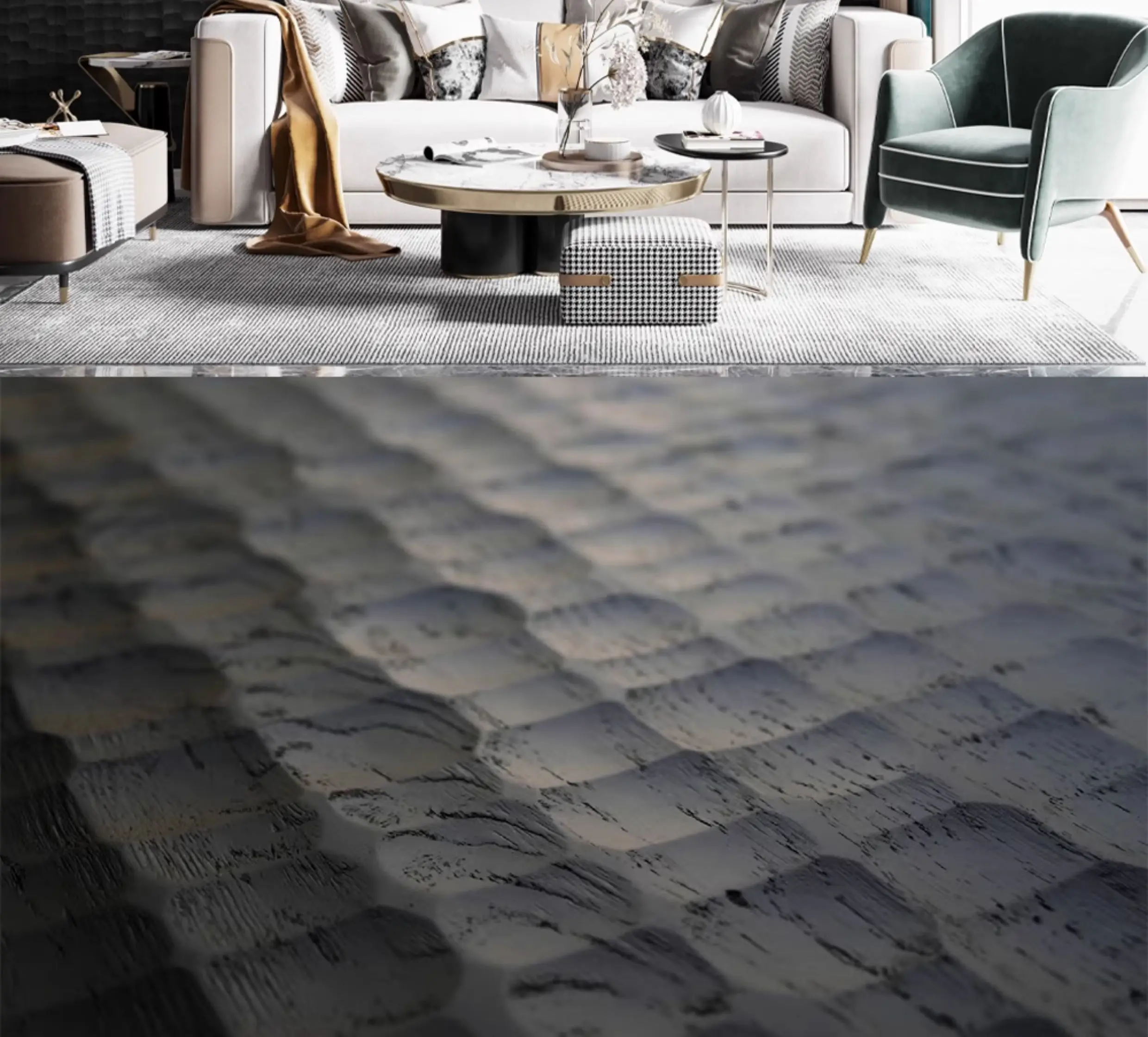 Curated visual reference: Picture Idea: Modern 3D Geometric Moisture Proof Wpc Wall Panels For Apartment