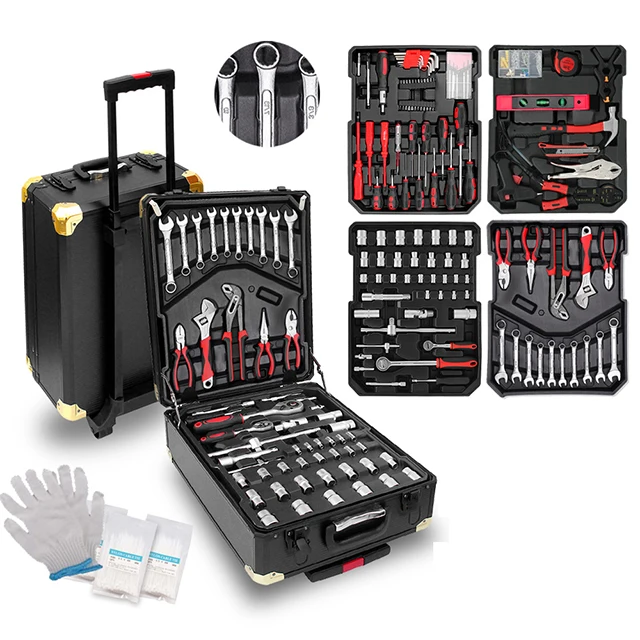 187 Sets of Socket Ratchet Wrenches - Durable Aluminum Boxes