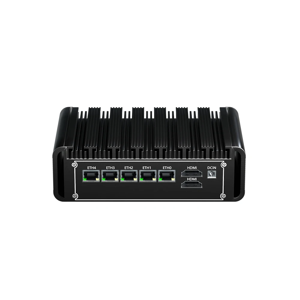 Intel N100 Mini PC for Business - 5LAN 2.5G, Fanless Design, Dual