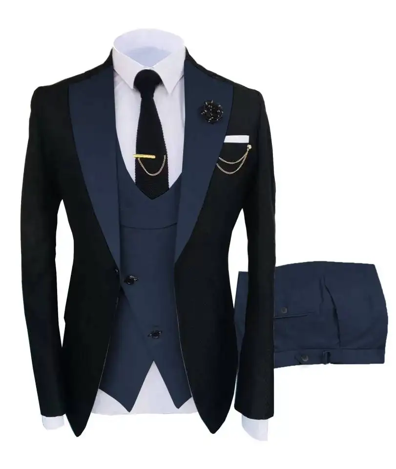 2016 Formal Men Business Suits Men Wedding Suits Slim Fit Navy Blue Men  Suits With Pants Men Groom Party Tuxedos Jacket+pant+bow - Suits -  AliExpress