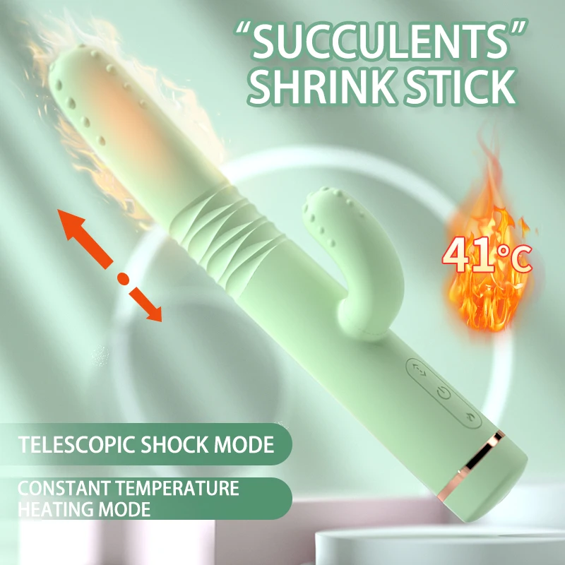 Amoura dual-motor clitoral and G-spot wand vibrator in pink and mint green colors
