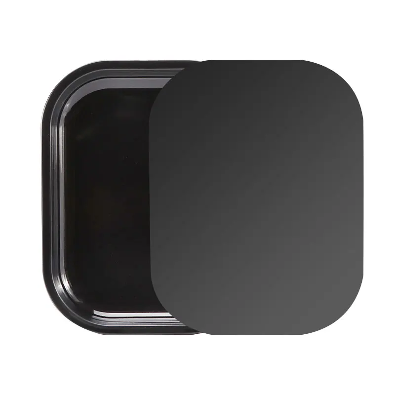 Oem Odm Black Metal Tin Custom Printed Rolling Tray With Lid