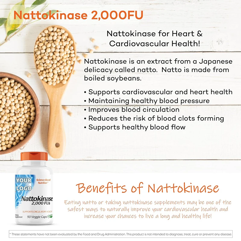Nattokinase, Vegetarian Capsules (2000 FU), DRB-00125, 90 servings details