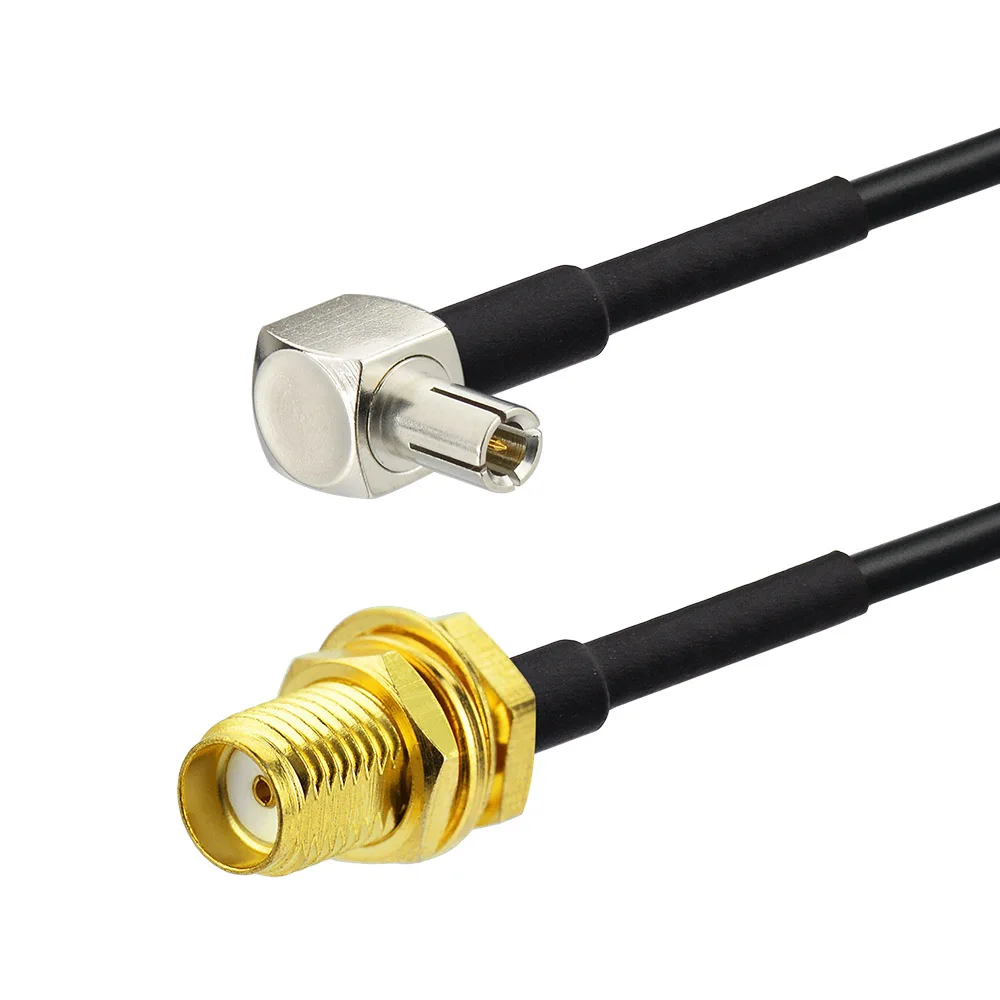 Ts9 Male Right Angle To Sma Female Bulkhead Rg174 Coax Cable 15cm 6