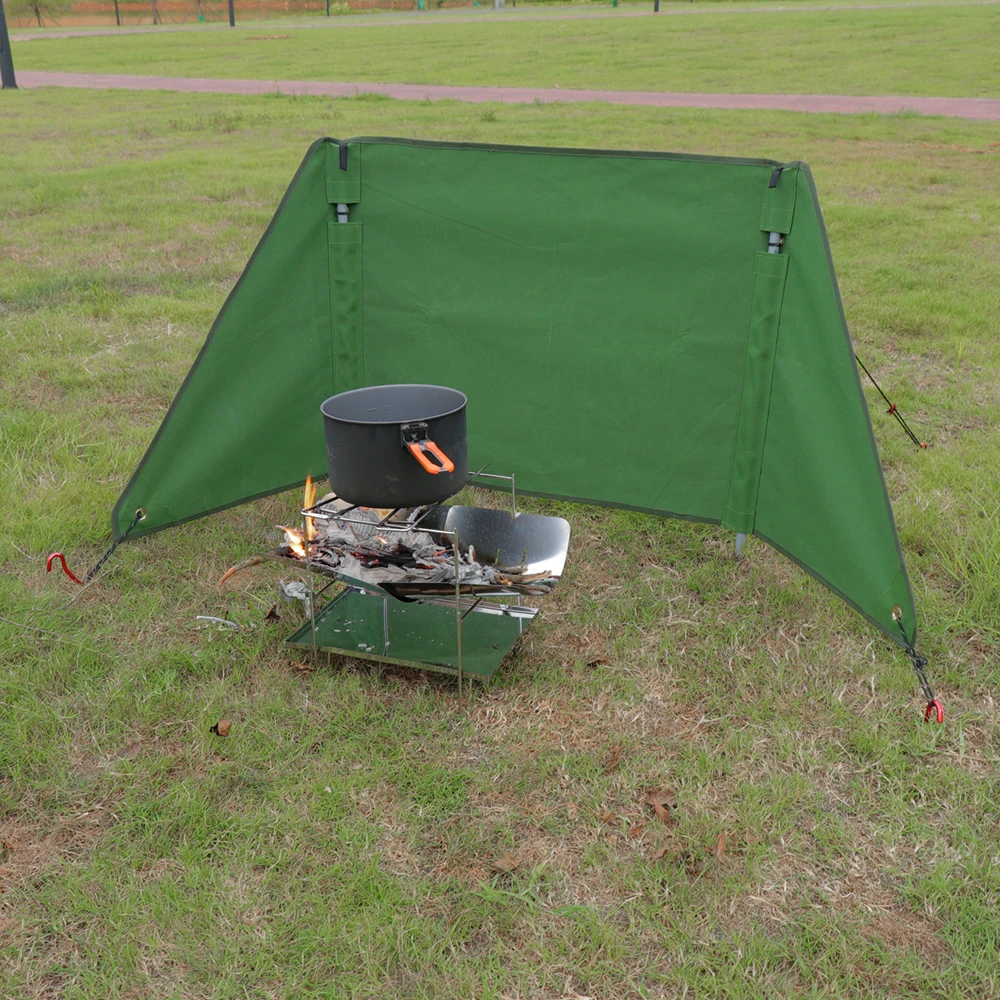 Outdoor Camping Stove Windshield Canvas Tent Picnic Windshield Cooking