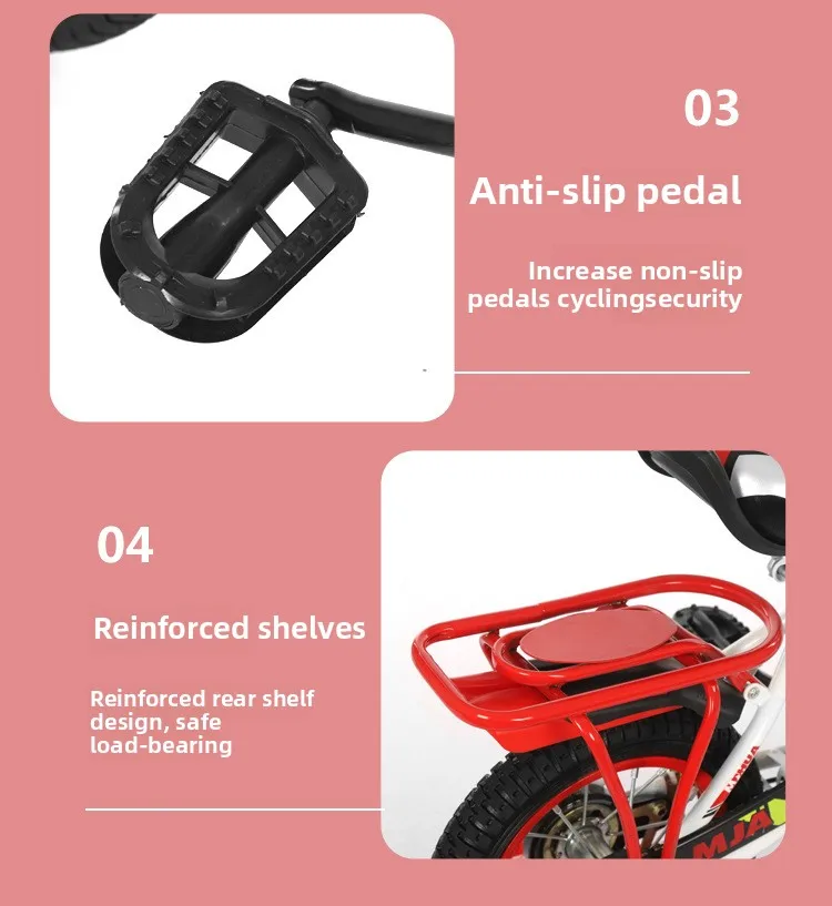 product 20 inch steel fork single speed single brake line mountain bike ordinary pedal with training wheels for kids 5 9 years-1