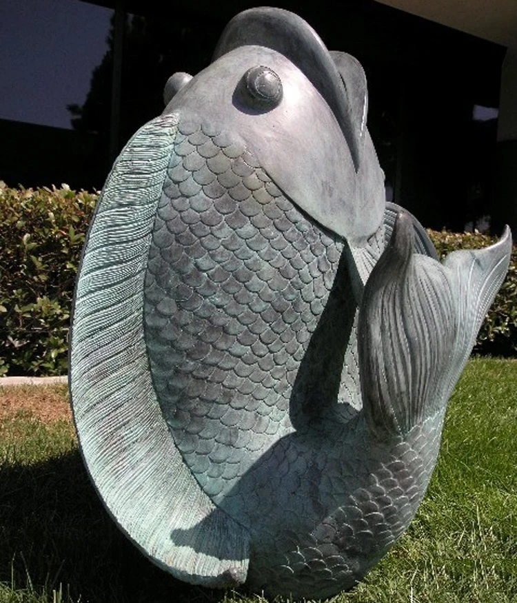 Factory Price Outdoor Garden Large Fish Sculpture Bronze Statues For