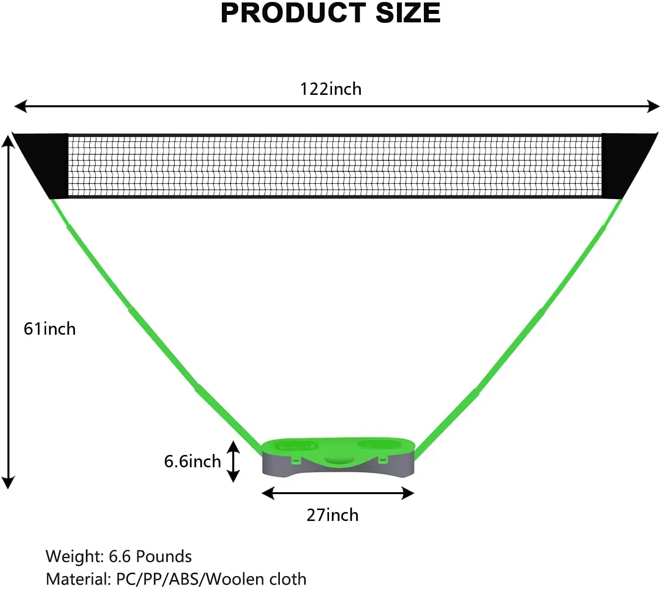 Portable Badminton Net Set With Folding Volleyball Badminton Net With 2