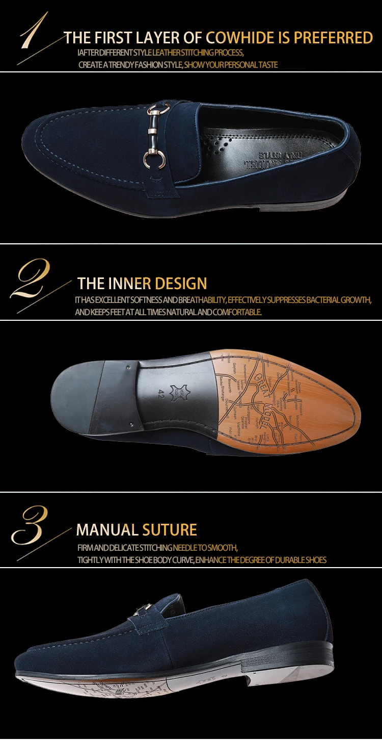 Men's Business Casual Leather Shoes Frosted Shoes Pair Of Loafers With