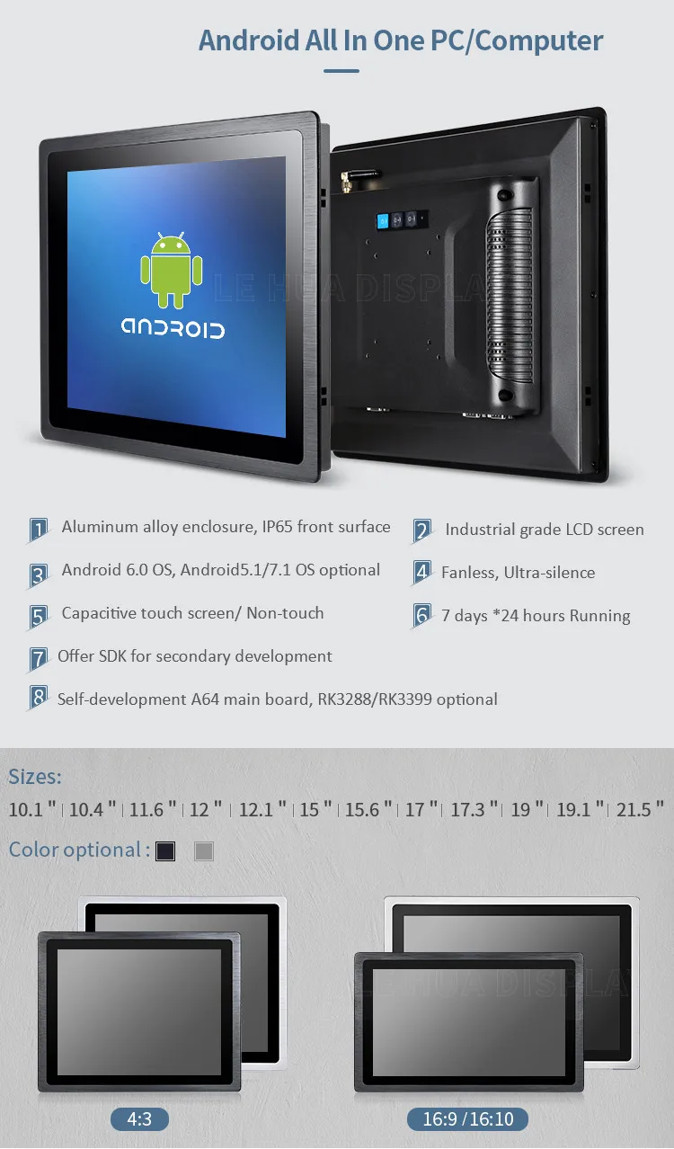 Embedded/VESA Mount Touch Screen 15 Inch Industrial Grade Android All ...