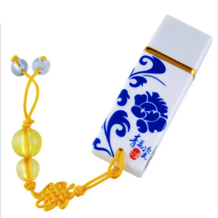 Blue and white porcelain U disk Business gift set Chinese style U disk pen set u disk - ANKUX.COM