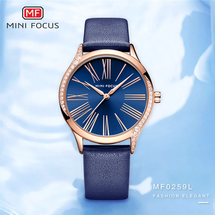 Mini Focus 0259 L Blue Leather Strap Classic Elegant Women Watches Waterproof Quartz Female Watch Relogio Feminino Buy Watches For Women 19 Ladies Watches Quartz Genuine Leather Quartz Watch Product On Alibaba Com