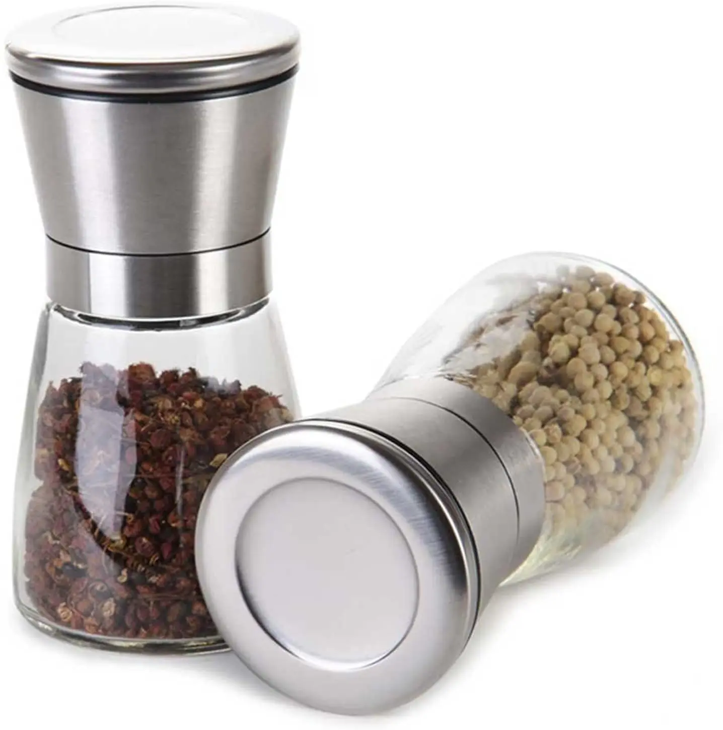 2 pack spice grinder with adjustable coarseness salt mills