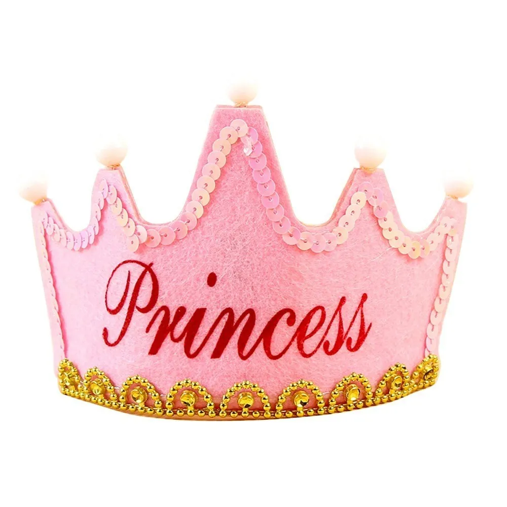 King Princesa Crown Fiesta Cumpleaños Sombreros LED Luz-Up Gorra Niños Adultos favores Nuevo