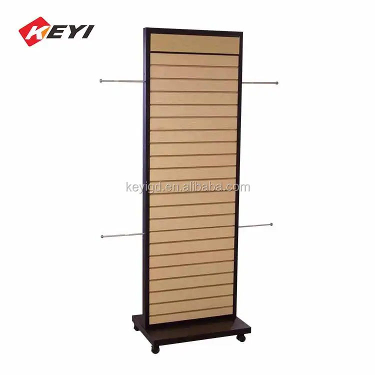Custom Freestanding Rotating Wood Slatwall Shoe Display / Slipper