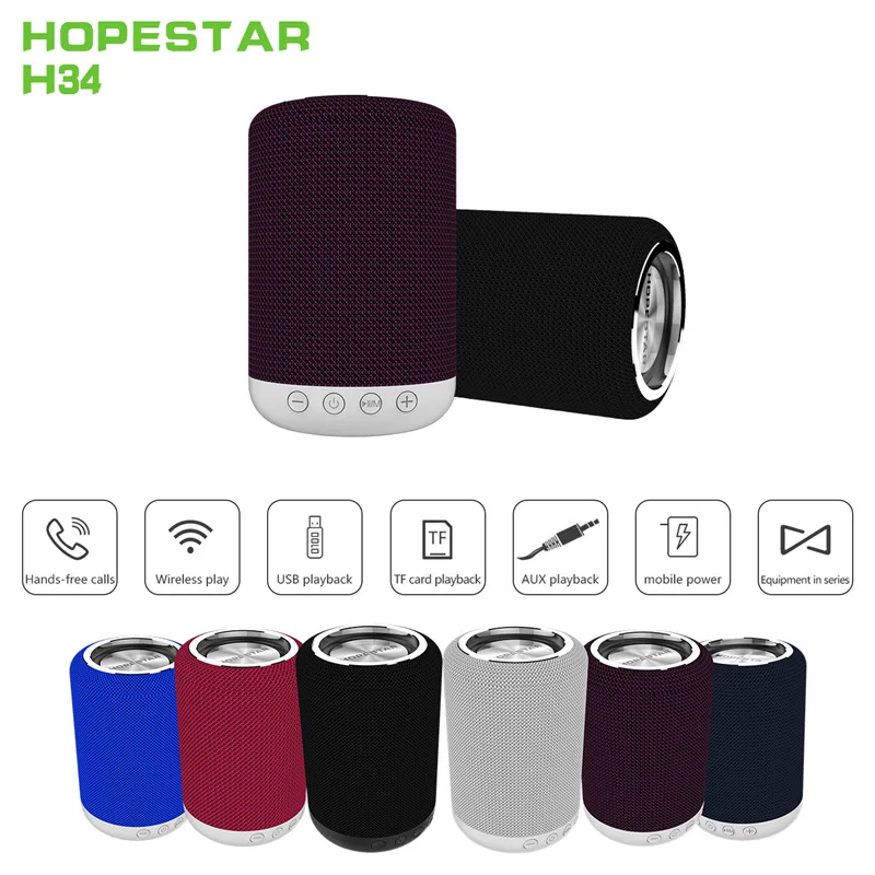 Hopestar H34 Mini Bluetooth Speaker Portable Wireless Waterproof Handfree Hifi Stereo Bass Player Power Bank Support Usb Tf Fm - ANKUX.COM