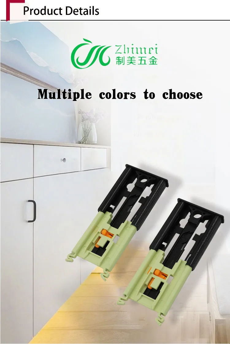 Industrial Plastic Fittings For Furniture Telescopic Drawer Slide Push To Open Damper Buffer