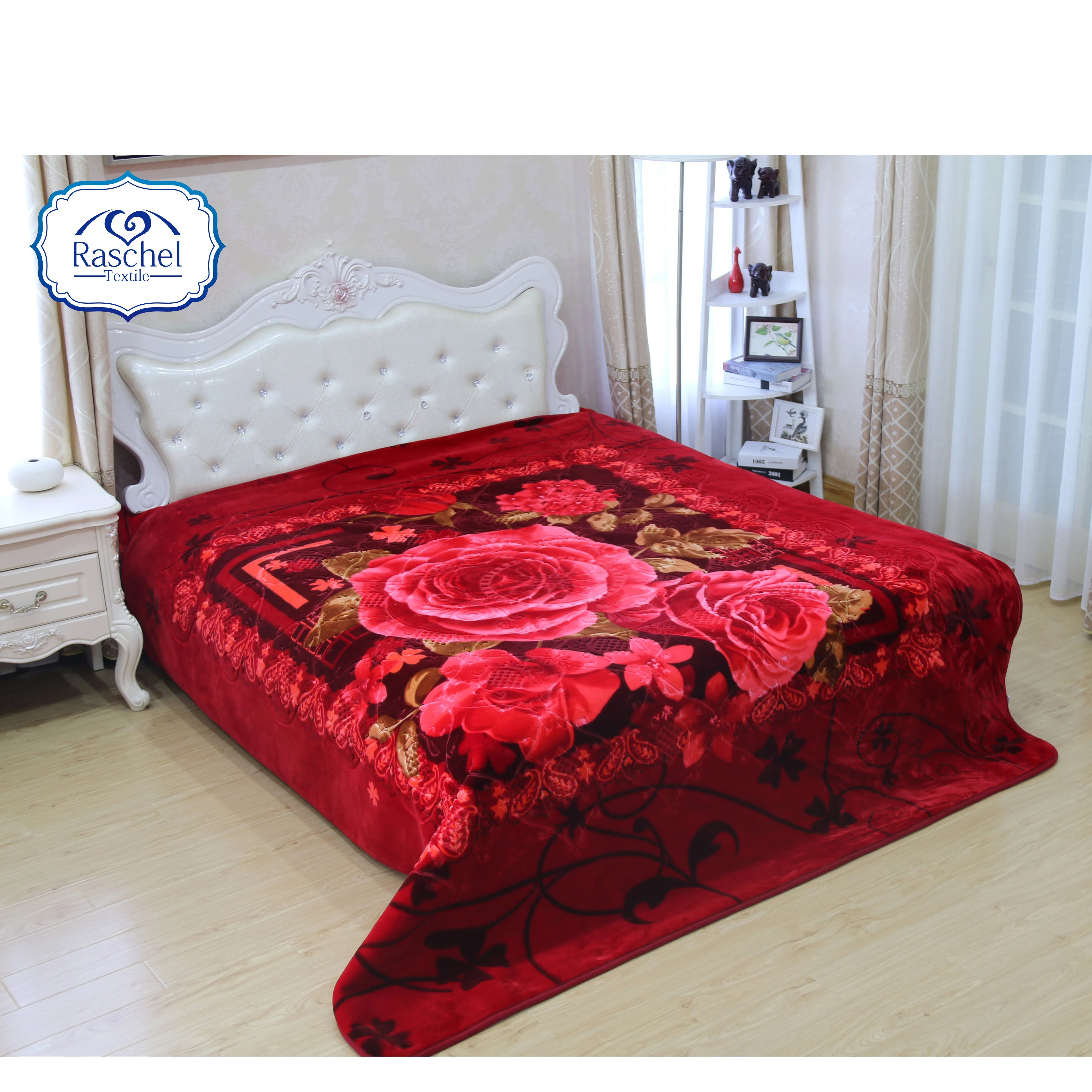 Beautiful Big Flower Quality Korean Style 100 Polyester Raschel Blanket Buy Korean Blankets