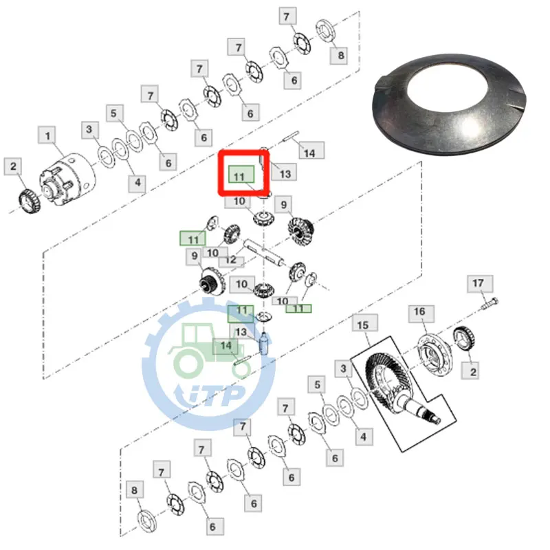 R135876 Thrust Washer Fit For John Deere 2204 2204m 2854 2044m 2904