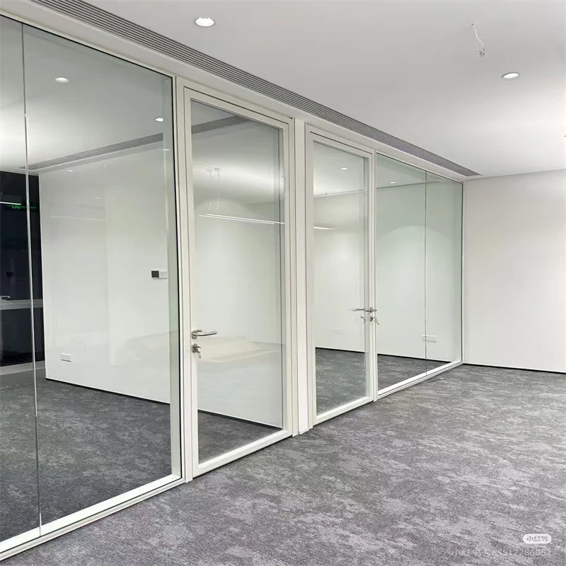 product 84mm wall thickness aluminum frame steel keel panoramic double glass partition for luxury spas-5