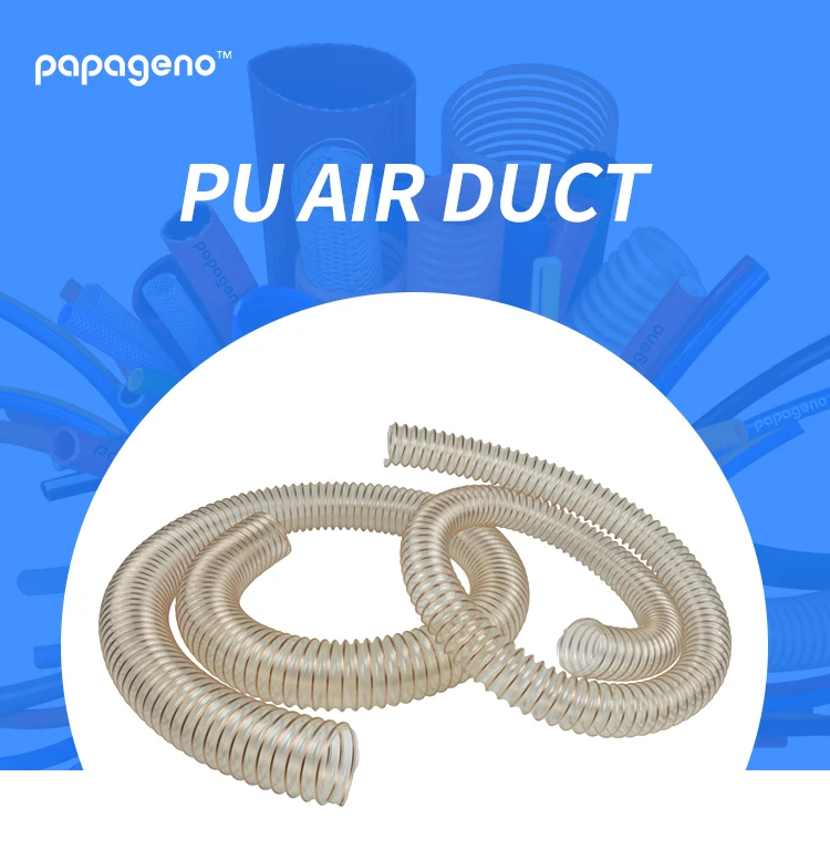 dust & vapour PU Flexible ducting hose for ventilation extraction of fumes 