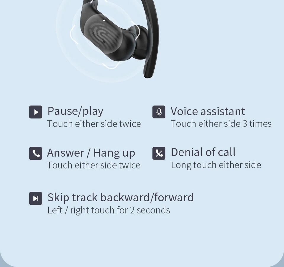 QCY T6 Sports Earhook TWS True Wireless Earphones 16