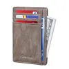 Italian Leather Slim Credit Card Holder with RFID Protection vintage tan