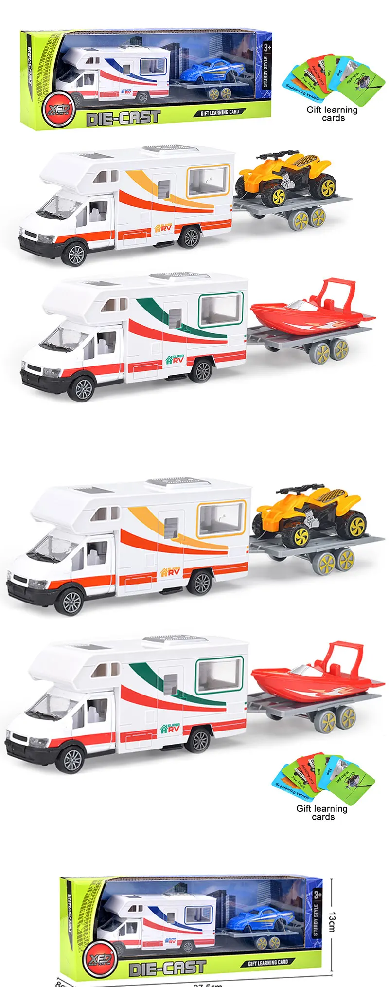 toy camper trailer and truck