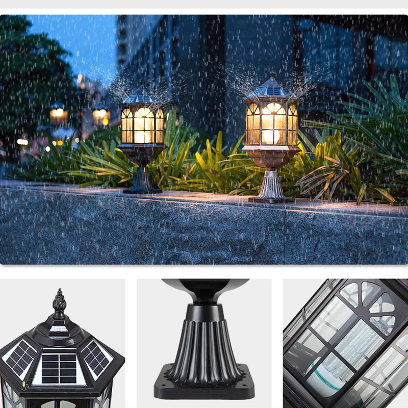 outdoor IP65 waterproof 1w 2w 3w 4w 5w modern garden solar led pillar light