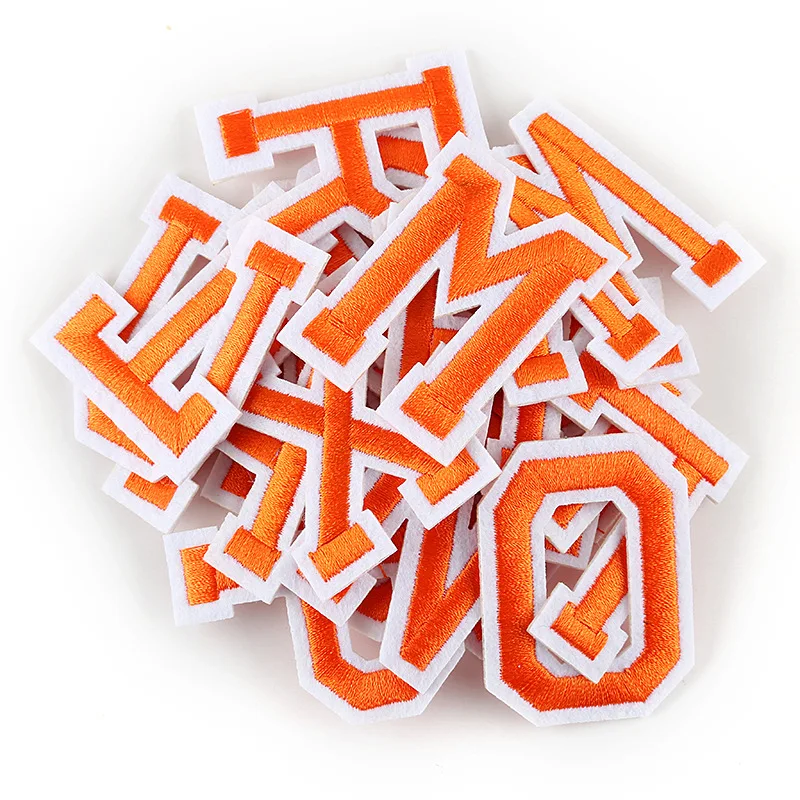 Red Sequin Letter Patch Patches Iron On Sew on Retro Alphabet Embroidery Clothes