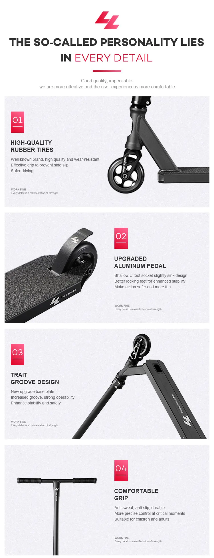 Huoli Custom Scooter Titanium Bars Stunt Scooter Titanium Y Shaped Bar