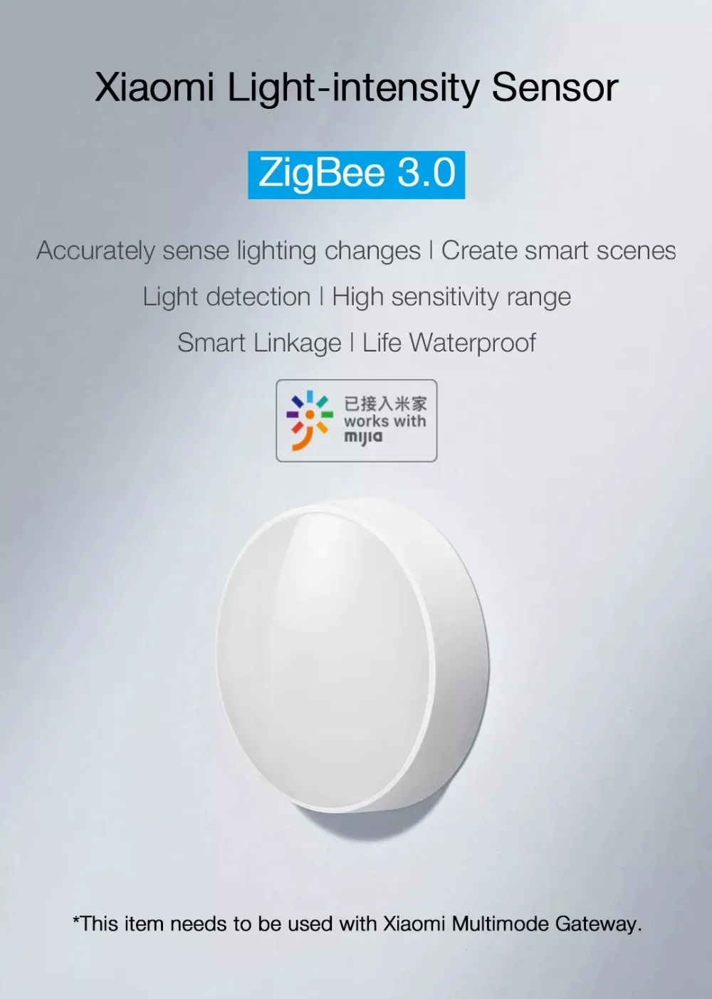 2020 New Arrival Xiaomi Mijia Mi Zigbee3.0 Smart Light Detection Sensor Brightness Sensor Waterproof for smart home automation - ANKUX.COM