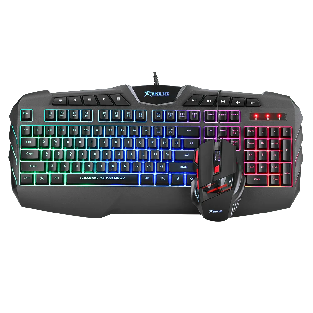 Xtrike Me Mk880kit Rgb Multifunction Keyboard And Mouse Sets Wired Gaming Combo With Backlight