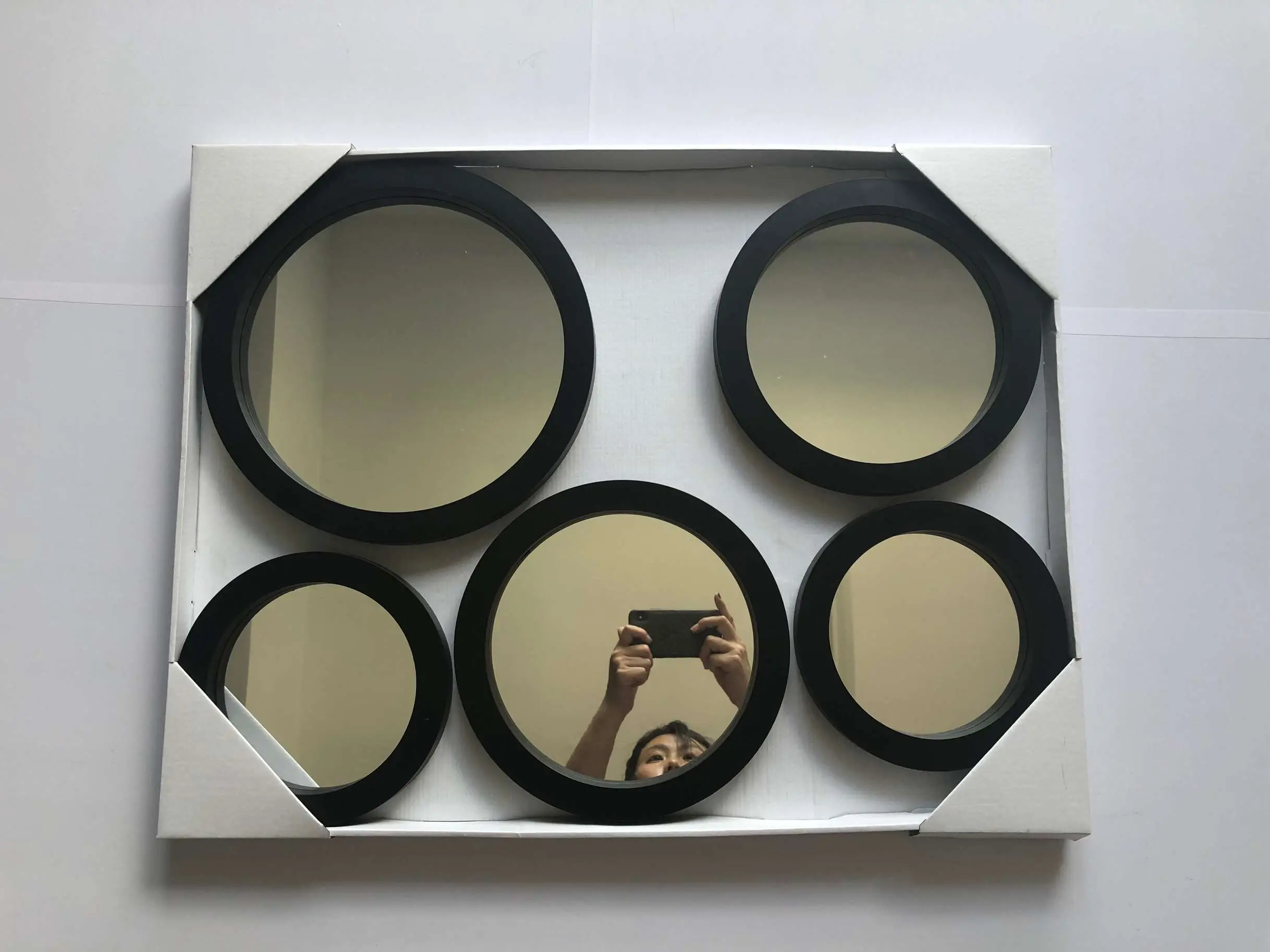 Round 5pcs Wall Mirror Home Deco Plastic Set Mirror Wall Hanging Buy