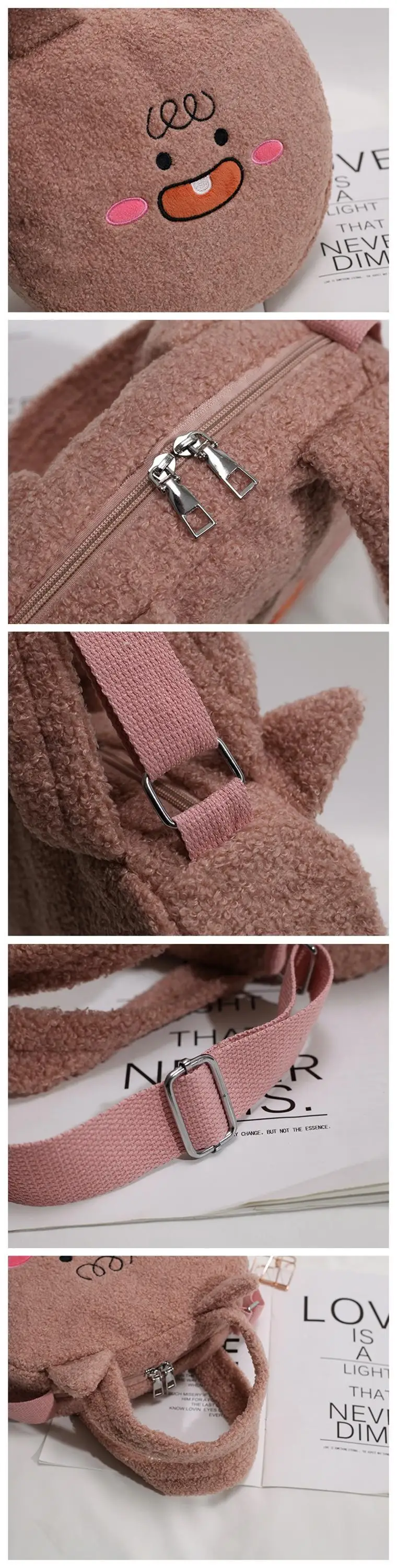 Ins cartoon plush messenger bag female cute chic student girl shoulder bag