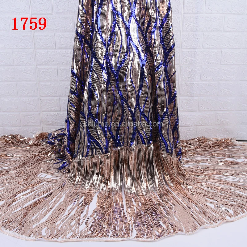 High Quality African French Tulle Net Lace With Sequins For Party Dress ...