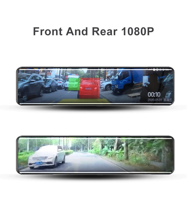 11.88 Inch IPS 2.5D Screen Front and Rear 1080P Mirror dash camera