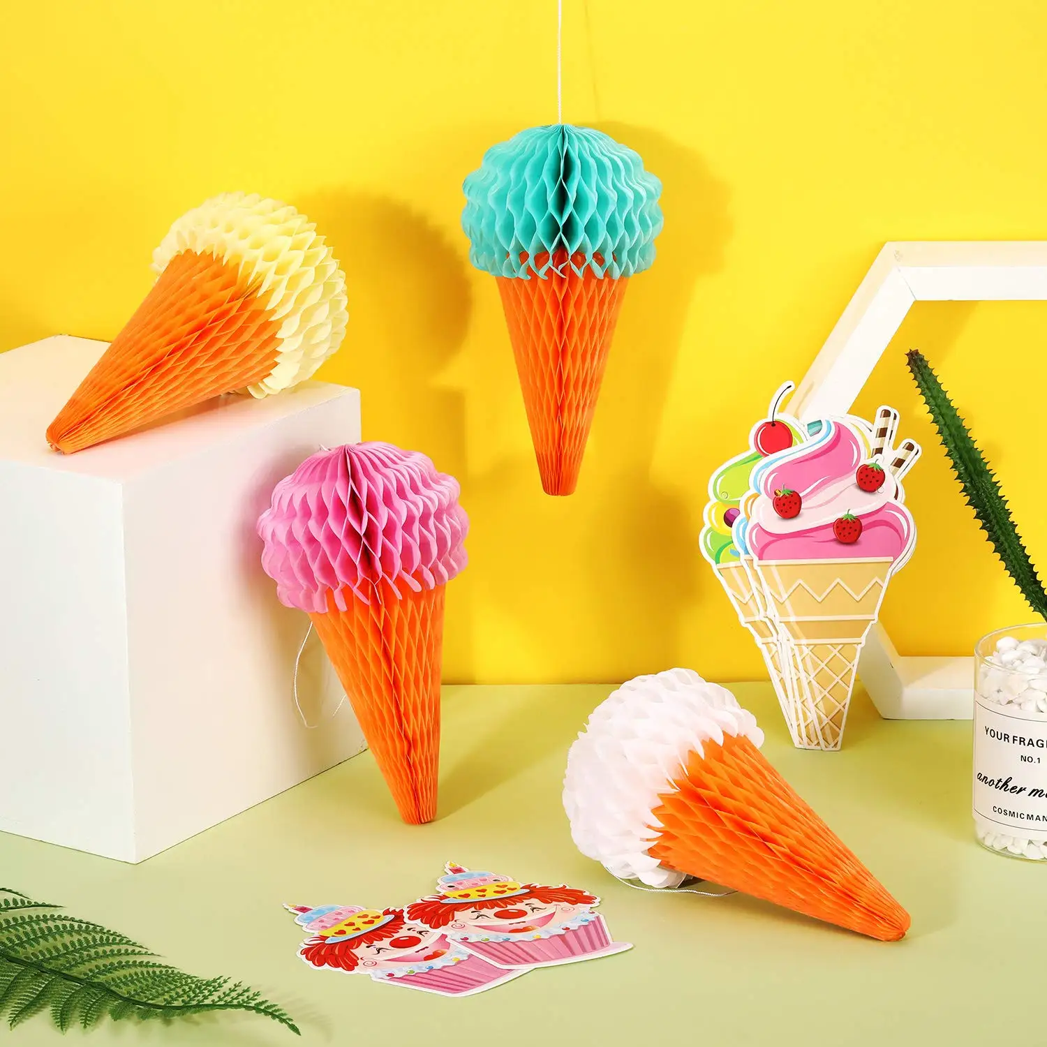 Tissue Ice Cream Sundae Table Centerpiece Ice Cream Party