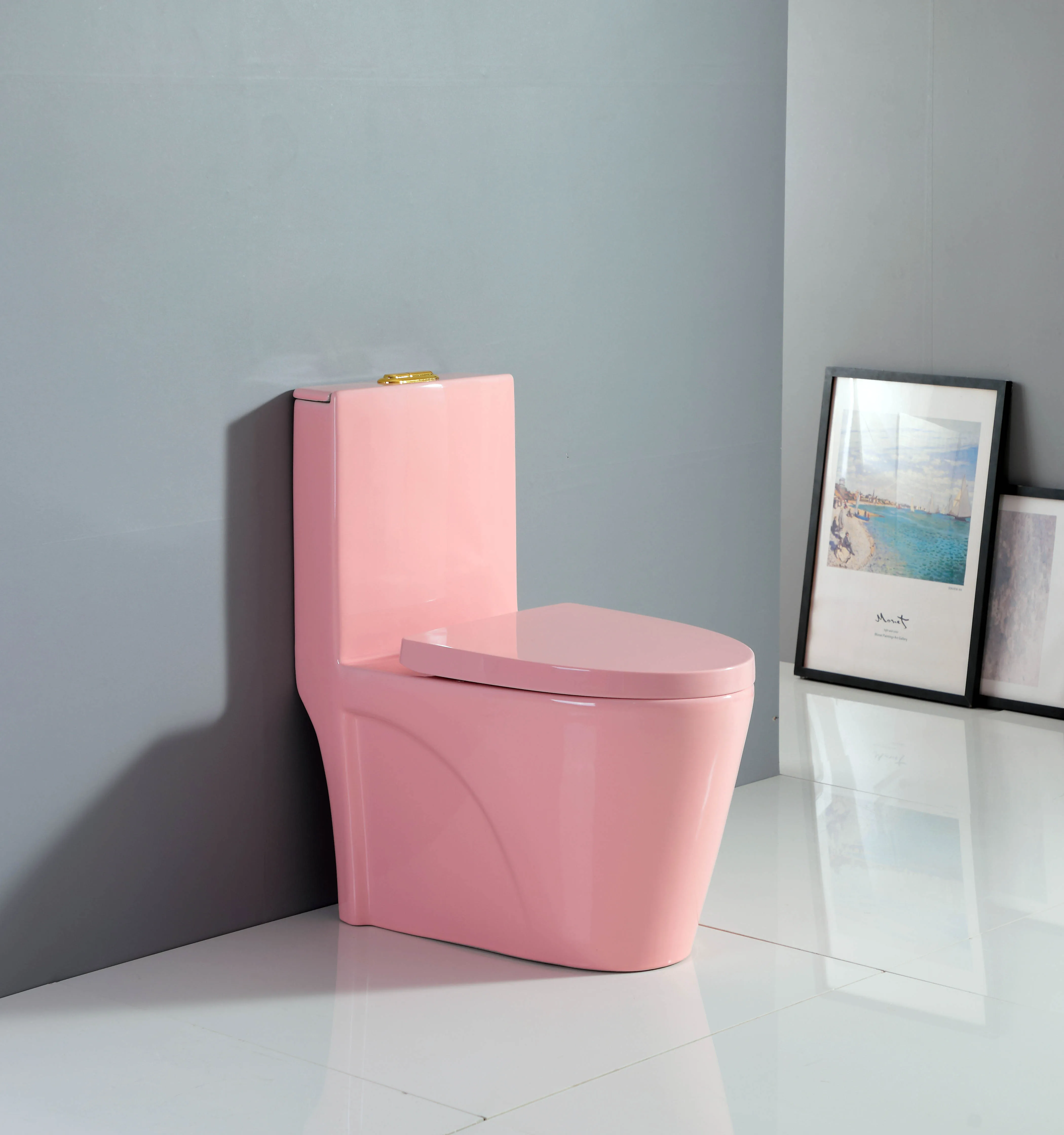 Multi Colored Bathroom Wc Ceramic One Piece Red Color Toilet Set With ...