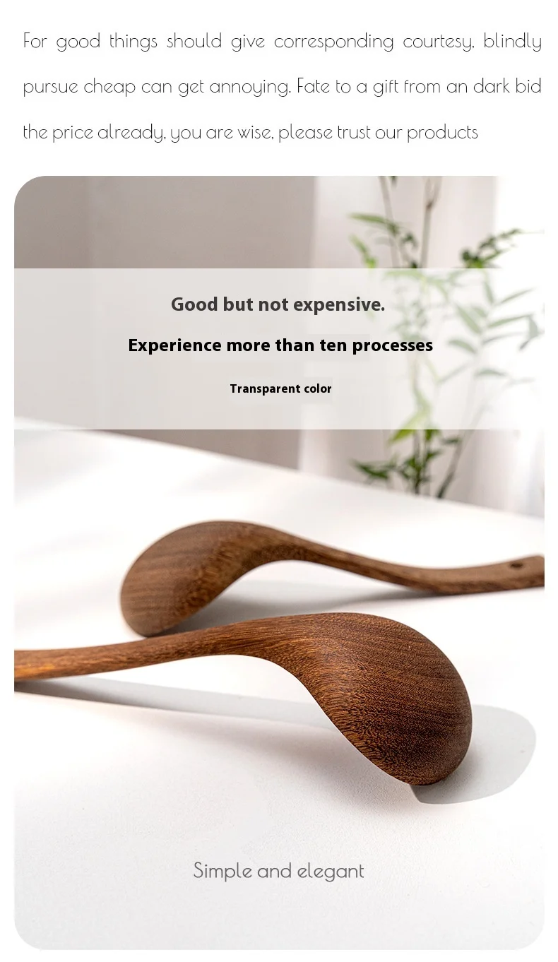 product set of no paint chicken wings wooden soup spoon frying dish spatula household non stick kitchenware-14