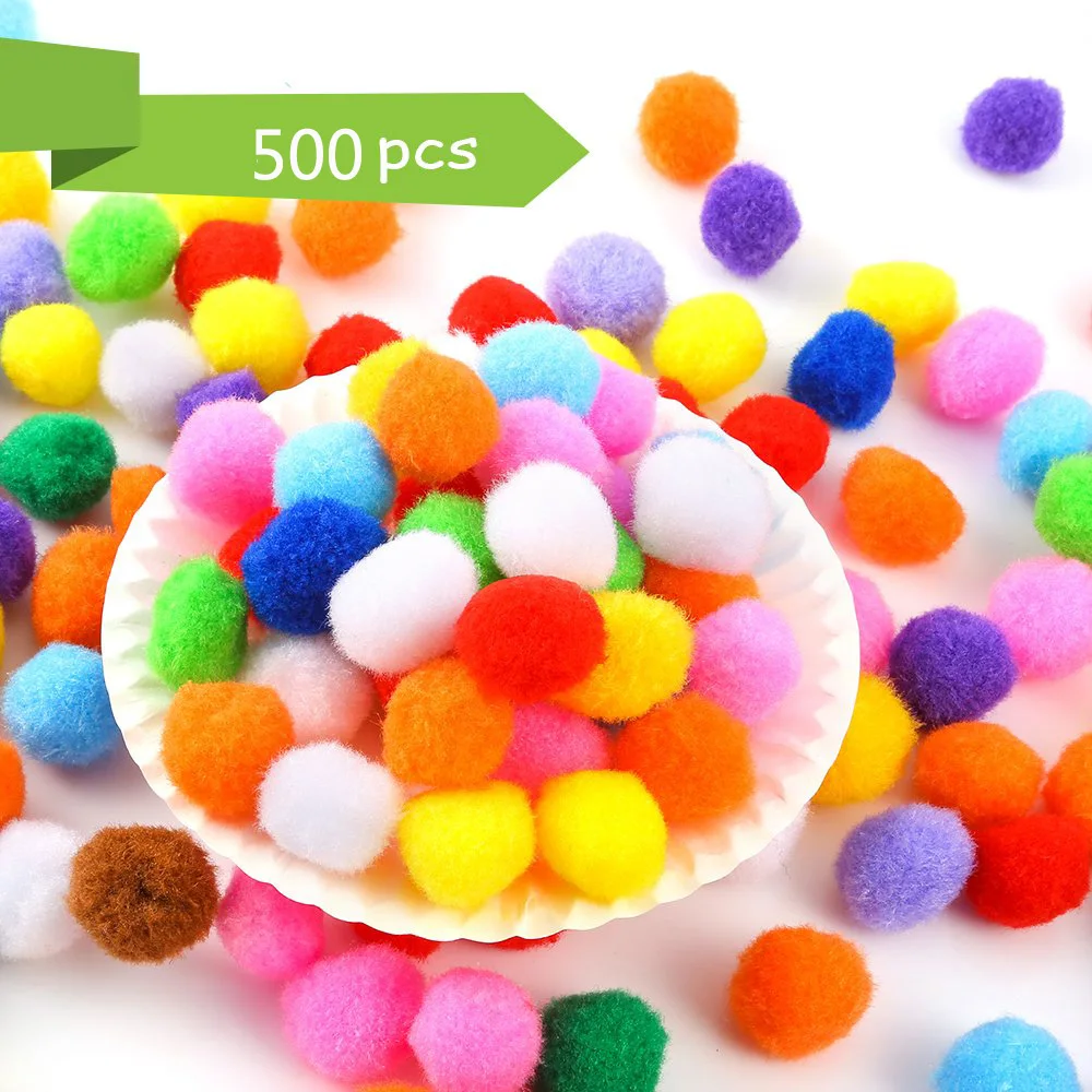500 Pieces 1 Inch Pompon Ball Assorted Color Pompoms Toy Balls For Hobby Supplies And Creative Diy Material - Buy 500 Pieces 1 Inch Pompon Color Pompoms,Pompoms Soft