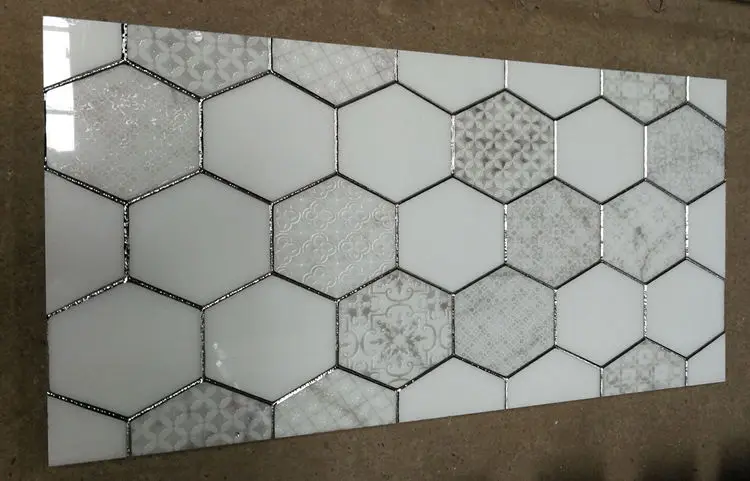 Telha de mosaico jato de água de venda imperdível telhas de porcelana de design de jato de água novo padrão de jato de água telha de decoração