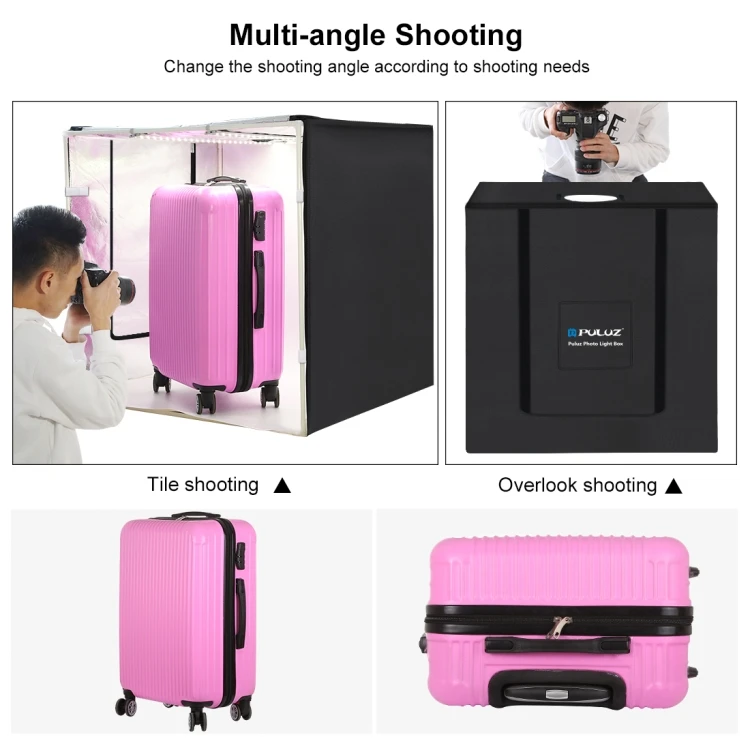 XIAOMIN 80cm Folding Portable 80W 8500LM White Light Photo Lighting Studio Shooting Tent Box Kit with 3 Colors Backdrops Black, White, Orange Premium Material