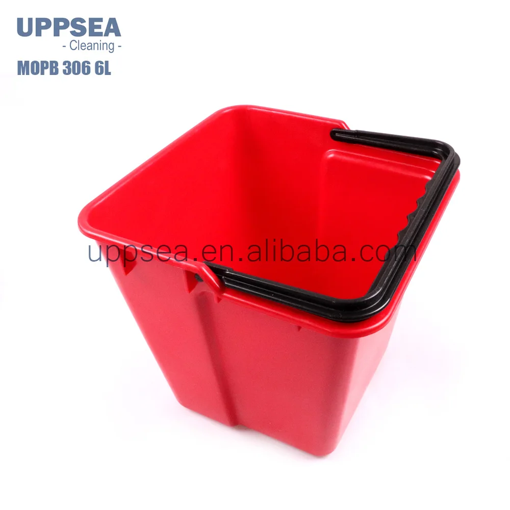 Small Red Sanitizing Bucket 3 Quart Cleaning Pail Square Containers