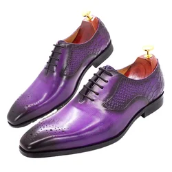 Wholesale Men Dress Shoes Wholesale Leather Oxfords Lace-Up Formal Shoes Brown Black Business Men