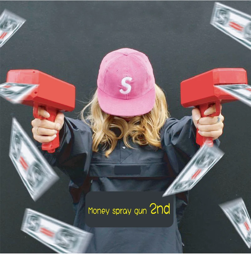 Cash Shooting Gun,Cash Cannon Shooting Money Spray Gun Or Play Money