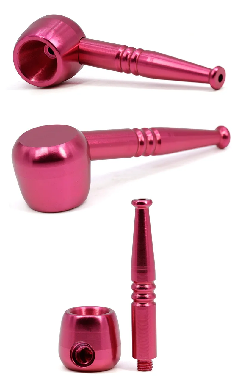 Fancy Colorful Pink Teapot Shape Aluminum Alloy Weed Herb Smoking Pie