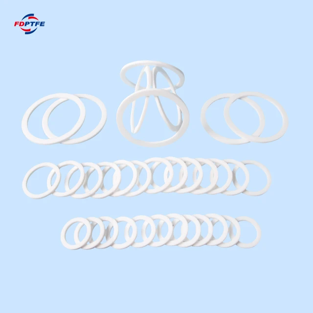 
customized flat and tidy surface plastic round ptfe sealing gasket 