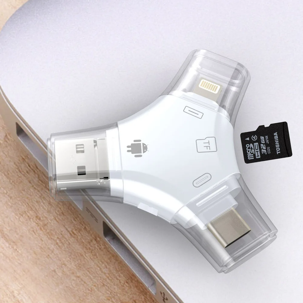 All in 1 / Multi in 1 OTG SD TF Card Slots card reader for Android IOS Type C and USB 2.0 - ANKUX.COM